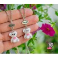 Кулон для двоих друзей "Best Friends. Белые медвежата"